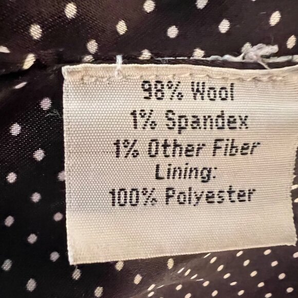 Icelandic Design Embroidered Wool Coat Jacket Faux Fur Trim Size L Black Lined - Picture 9 of 10